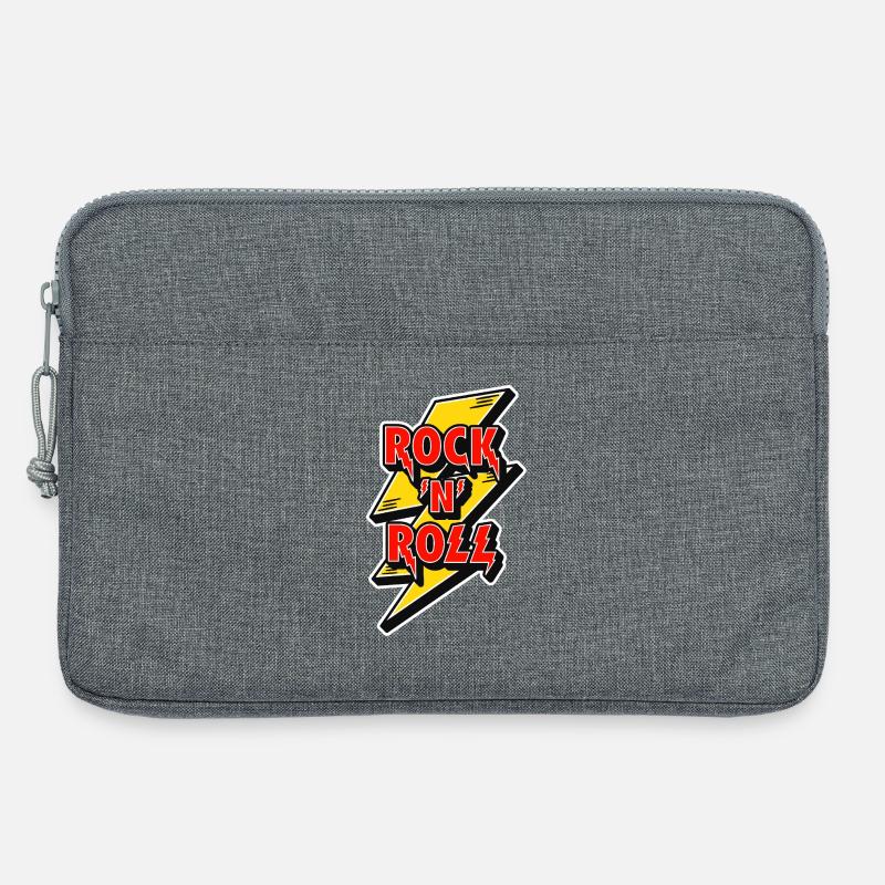 Rock 'N' Roll Lightning Bolt Emblem - Laptop bag 13" - heather grey