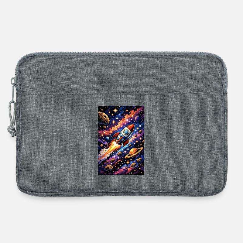 Rocket flight through cosmos - Laptop bag 13" - heather grey