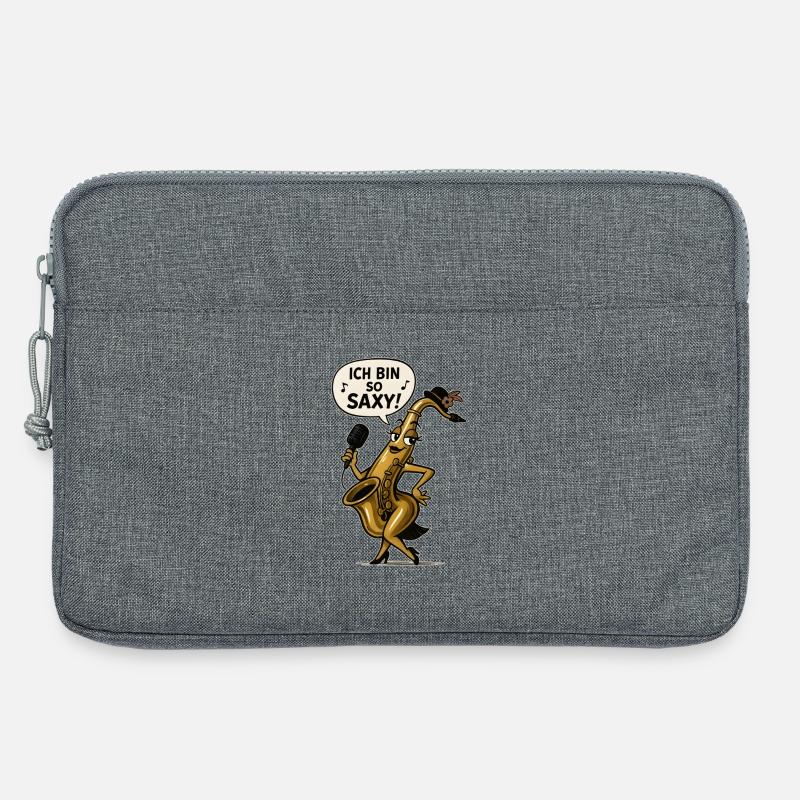 Ich bin so Saxy – Saxophon Diva - Laptoptasche 13" - Grau meliert