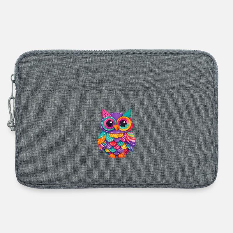 Patchwork Eulenzauber - Laptoptasche 13" - Grau meliert