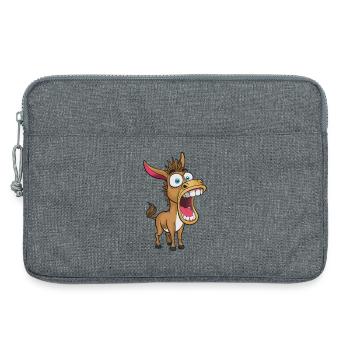 Âne sauvage à la gueule géante - Sacoche pour ordinateur portable 13 pouces - gris chiné - Devant