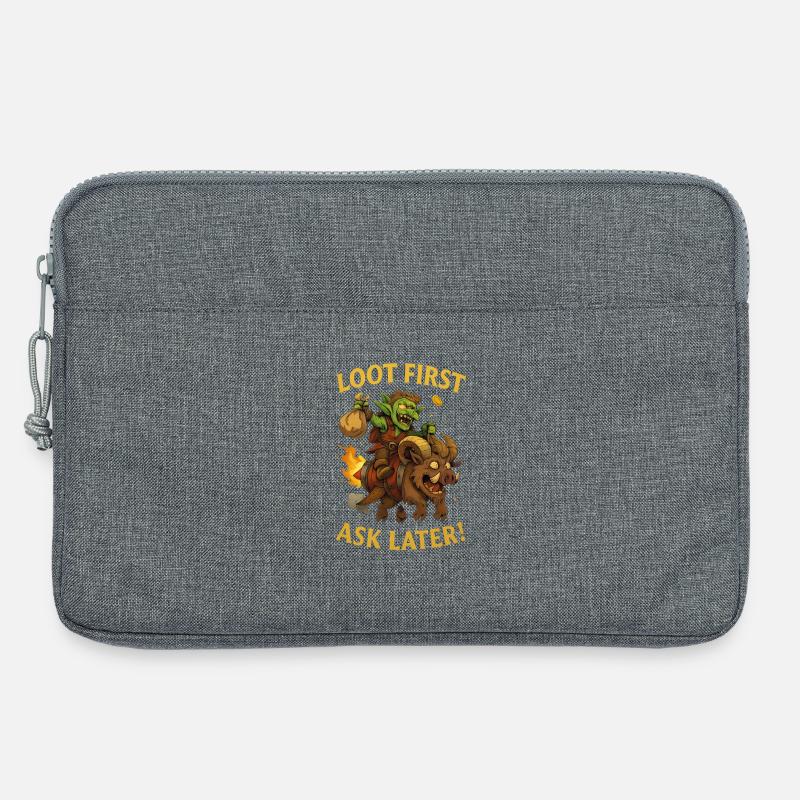 Loot First, Ask Later - Laptop bag 13" - heather grey