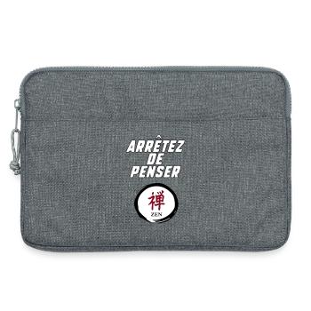 Stop thinking - Laptop bag 13" - heather grey - Front