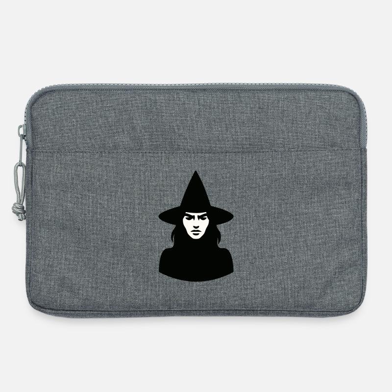 Hexe mit Hut - Laptoptasche 13" - Grau meliert