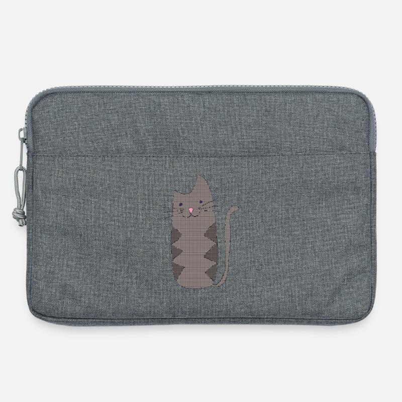 Zickzackkatze Grau Geometrisch - Laptoptasche 13" - Grau meliert