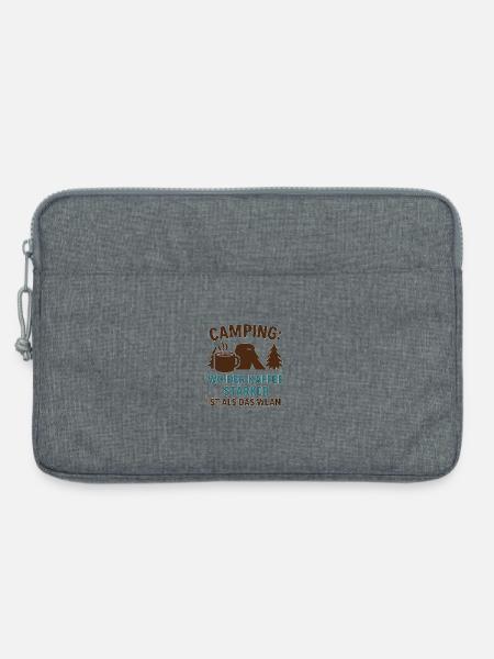 Kaffee stärker als WLAN Camping - Laptoptasche 13" - Grau meliert