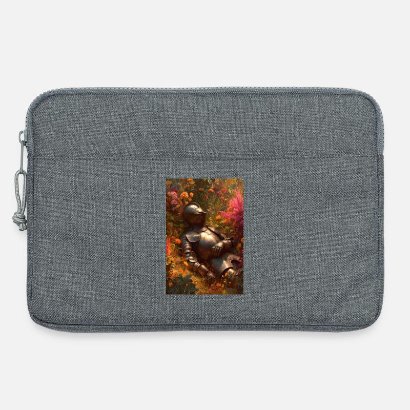 Ritter im Blumengarten - Laptoptasche 13" - Grau meliert