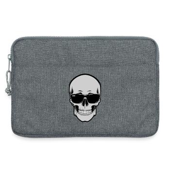 Skull with Sunglasses Graphic - Laptop bag 13" - heather grey - Front