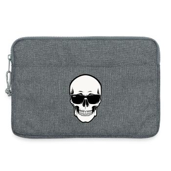 Squelette avec lunettes de soleil en monochrome - Sacoche pour ordinateur portable 13 pouces - gris chiné - Devant