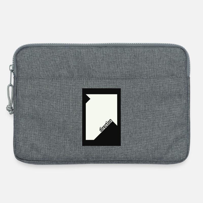 Direction Poster Schwarz – Minimal Statement - Laptoptasche 13" - Grau meliert