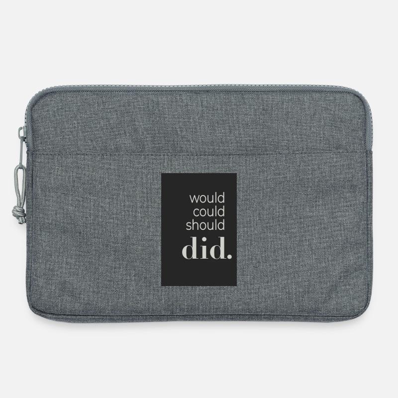  Would Could Should Did Typography Poster - Laptoptasche 13" - Grau meliert