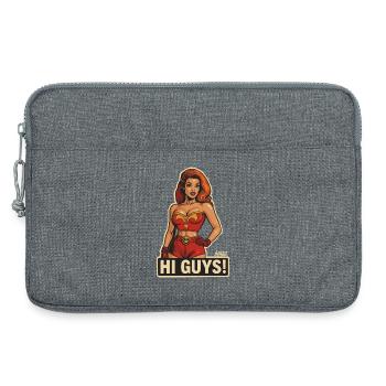 Hi Guys Retro Heroine  - Laptop bag 13" - heather grey - Front