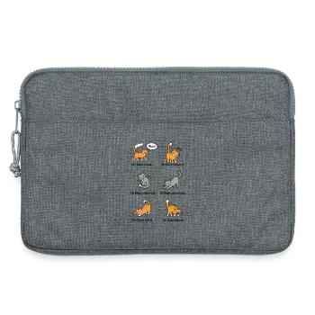 Katzenlaute Verspielte Katzenmotive - Laptoptasche 13" - Grau meliert - Vorne