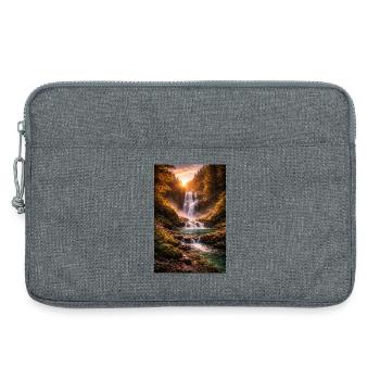 Waterfall in the evening sun - Laptop bag 13" - heather grey - Front