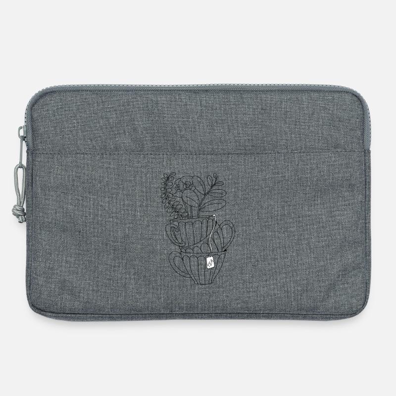 Minimalistisches Teeetikett - Laptoptasche 13" - Grau meliert