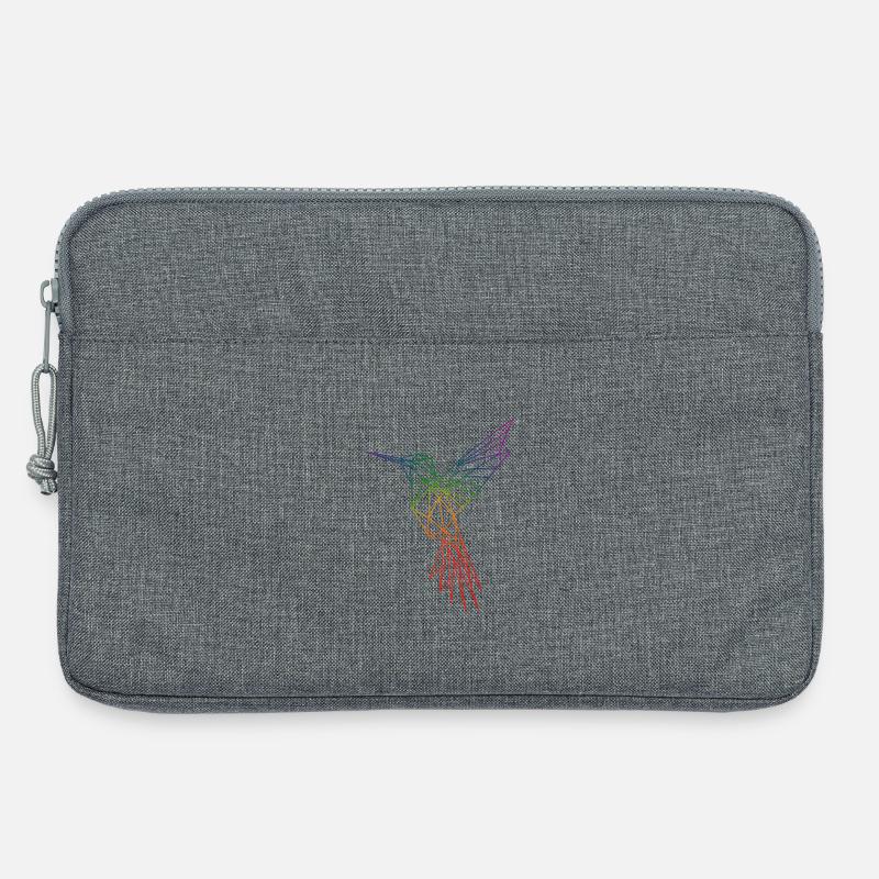 Regenbogen-Origami-Kolibri - Laptoptasche 13" - Grau meliert
