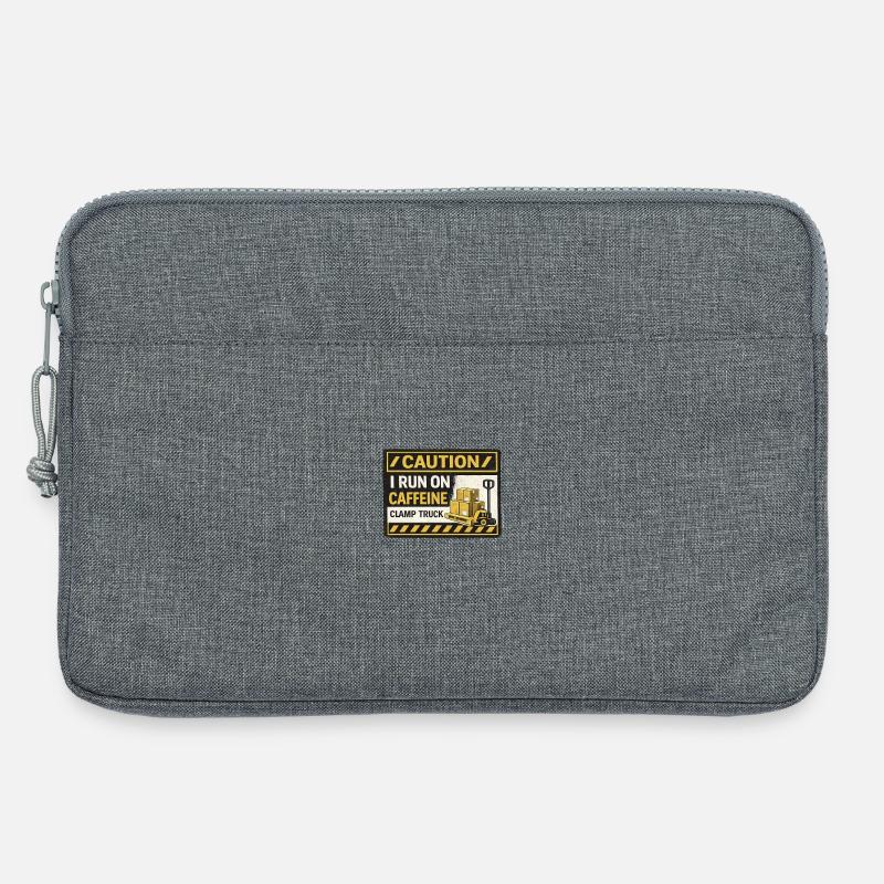 Caffeine Fueled Forklift Patch - Laptop bag 13" - heather grey