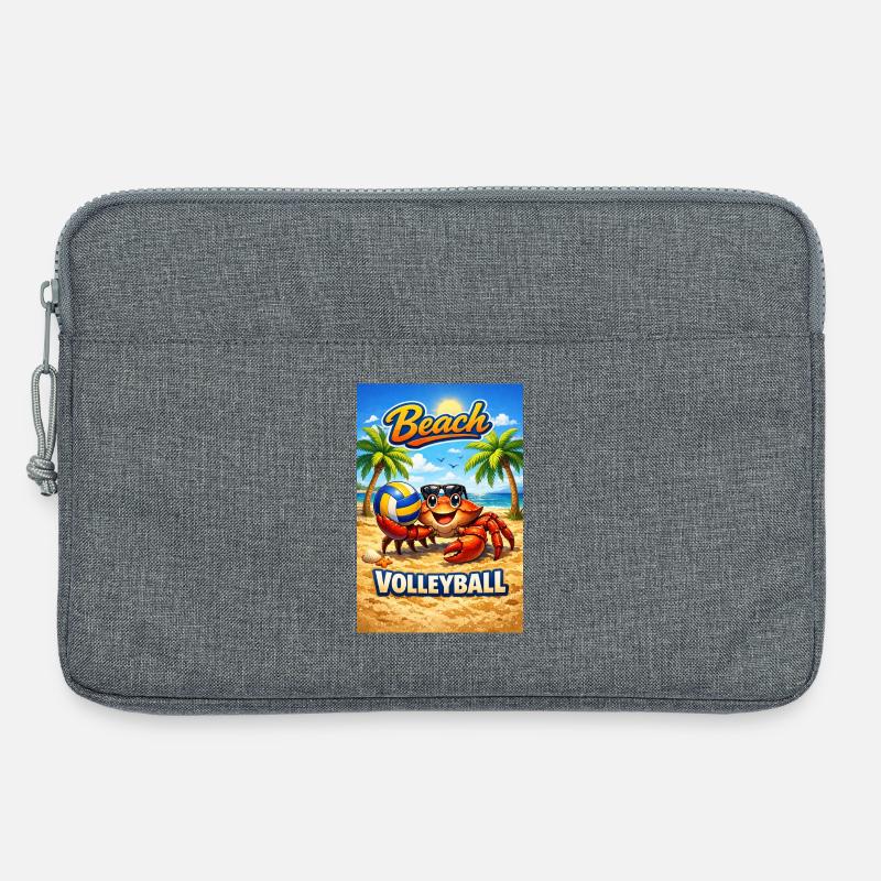 Strandkrabbe Volleyball Sommerdesign - Laptoptasche 13" - Grau meliert