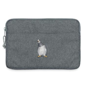 Aquarell Taube auf Schwarz - Laptoptasche 13" - Grau meliert - Vorne