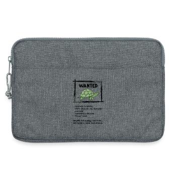 Wanted Schildkröte – Lustiges Tiermotiv - Laptoptasche 13" - Grau meliert - Vorne