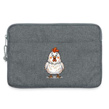Lustiges Verwirrtes Huhn Funny Chicken - Laptoptasche 13" - Grau meliert - Vorne