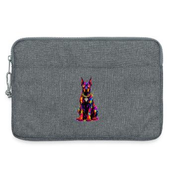 Bunter Neonhund mit Diamant - Laptoptasche 13" - Grau meliert - Vorne