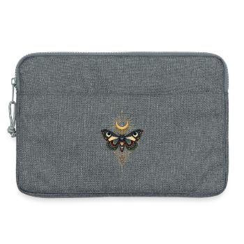 Goldener Mondschmetterling mit Sternenstrahlen - Laptoptasche 13" - Grau meliert - Vorne