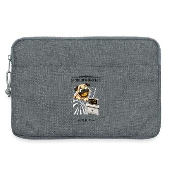 Sprichwort Morgenstund hat Gold im Mund - Laptoptasche 13" - Grau meliert - Vorne