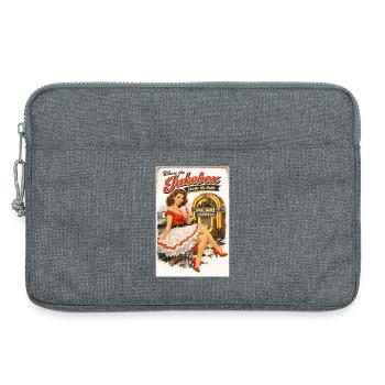 Pin-up de diner des années 50 : Où le juke-box - Sacoche pour ordinateur portable 13 pouces - gris chiné - Devant