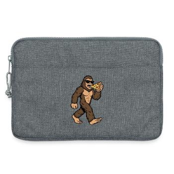 Sasquatch Eats Pizza - Laptop bag 13" - heather grey - Front