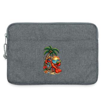 Homard hawaïen sur la plage - Sacoche pour ordinateur portable 13 pouces - gris chiné - Devant