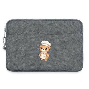 Illustration du chef de l’ours et du chef - Sacoche pour ordinateur portable 13 pouces - gris chiné - Devant