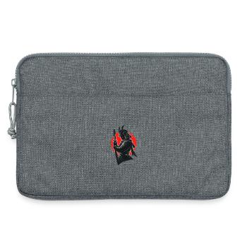 Silhouette de samouraï sous le soleil rouge - Sacoche pour ordinateur portable 13 pouces - gris chiné - Devant