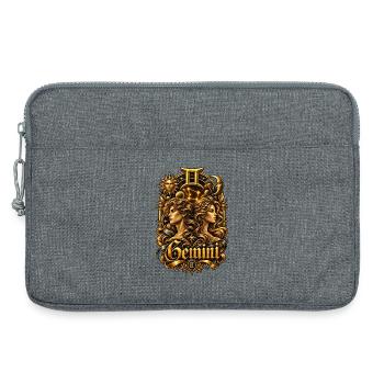 Golden Gemini Zodiac Art - Laptop bag 13" - heather grey - Front