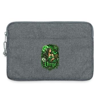Déesse lunaire verte de la Vierge - Sacoche pour ordinateur portable 13 pouces - gris chiné - Devant