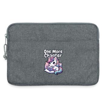 Noch ein Kapitel: Einhorn-Gemütlichkeit - Laptoptasche 13" - Grau meliert - Vorne