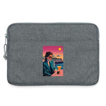 80s Retro Riviera Sunset – Vintage City Pop Aesthe - Laptoptasche 13" - Grau meliert - Vorne