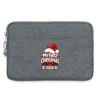 Mein erstes Weihnachten 2026 – Süßes Welpen-Weihnachten - Laptoptasche 13" - Grau meliert - Vorne
