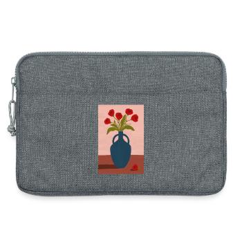 Red Poppies in Blue Vase - Laptoptasche 13" - Grau meliert - Vorne