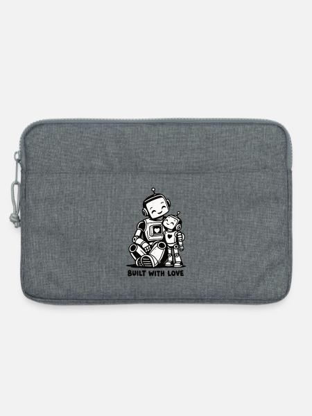 Built with Love – Niedlicher Roboter-Elternteil und Kind - Laptoptasche 13" - Grau meliert