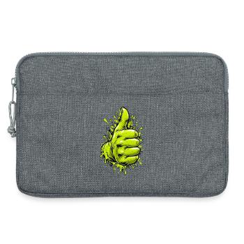 Neon Grüner Daumen Graffiti - Laptoptasche 13" - Grau meliert - Vorne