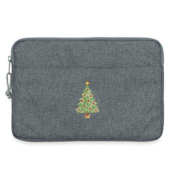 Weihnachtsbaum im Topf mit roten Ornamenten - Laptoptasche 13" - Grau meliert - Vorne