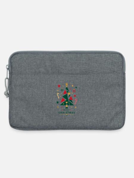 Geometrischer Weihnachtsbaum mit Dekoration - Laptoptasche 13" - Grau meliert