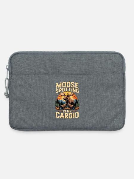 Vintage Moose Spotting Is My Cardio - Laptoptasche 13" - Grau meliert