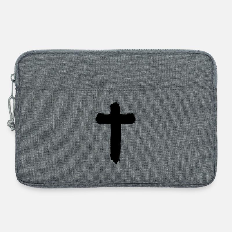 Kreuz Design im Graffiti-Style - Laptoptasche 13" - Grau meliert