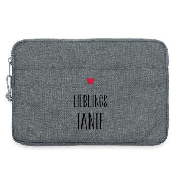 Tante Lieblingstante Herz Geschenkidee Patentante - Laptoptasche 13" - Grau meliert - Vorne