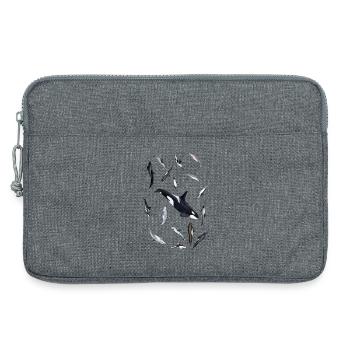 Dolphins and orca - Dolphins all around - Dauphins - Laptop bag 13" - heather grey - Front