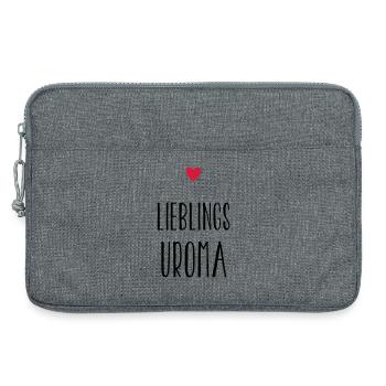 Uroma Lieblingsuroma Herz Geschenk - Laptoptasche 13" - Grau meliert - Vorne