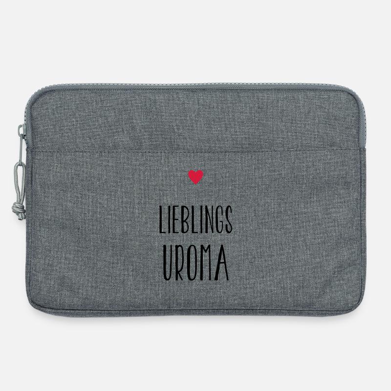 Uroma Lieblingsuroma Herz Geschenk - Laptoptasche 13" - Grau meliert
