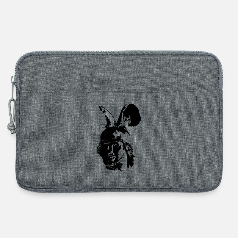 Kopf des Hermannsdenkmals - einfarbig, schlicht - Laptoptasche 13" - Grau meliert